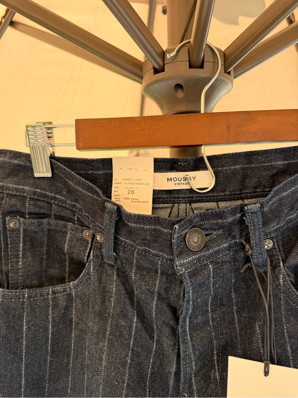 Moussy Vintage Syosset Pinstripe Straight Low-Rise Jeans - Picture 9 of 13
